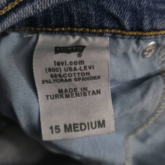 Levi's Junior's Size 15 Blue Too Superlow 524 Distressed Relaxed Jeans - Picture 3 of 5